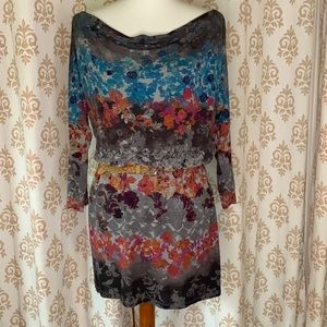 C&C California floral drape neck dress M